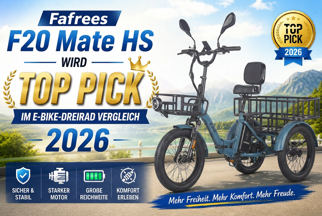 Fafrees F20 Mate HS wird Top Pick im E-Bike-Dreirad Vergleich 2026